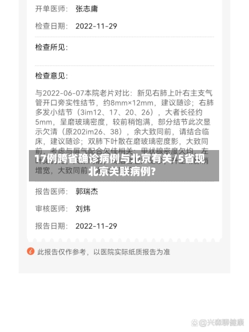 17例跨省确诊病例与北京有关/5省现北京关联病例?