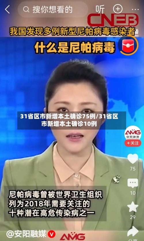 31省区市新增本土确诊75例/31省区市新增本土确诊10例