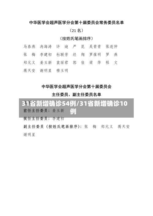 31省新增确诊54例/31省新增确诊10例