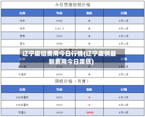 辽宁废铝费用今日行情(辽宁废钢最新费用今日废铁)
