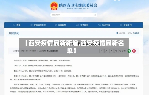 【西安疫情最新新增,西安疫情最新名单】