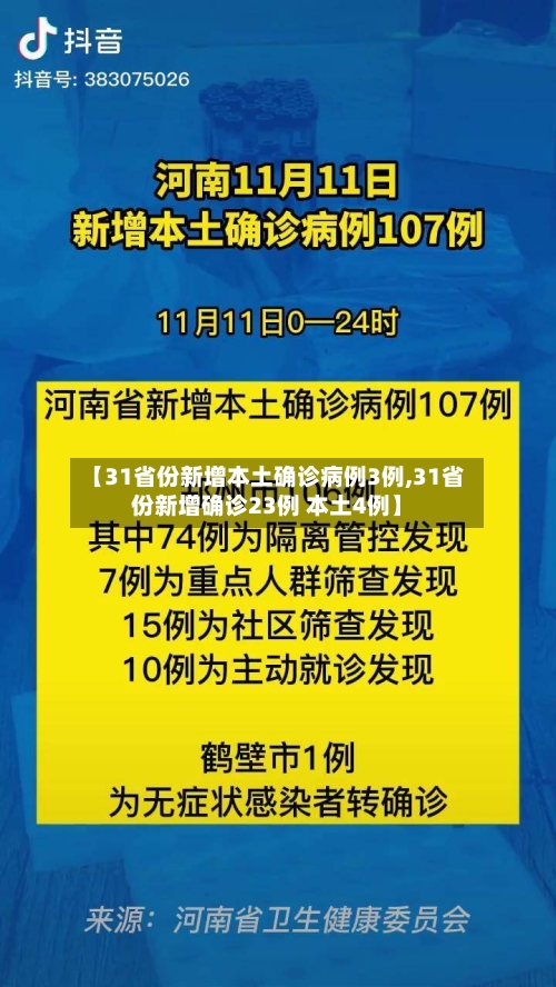 【31省份新增本土确诊病例3例,31省份新增确诊23例 本土4例】